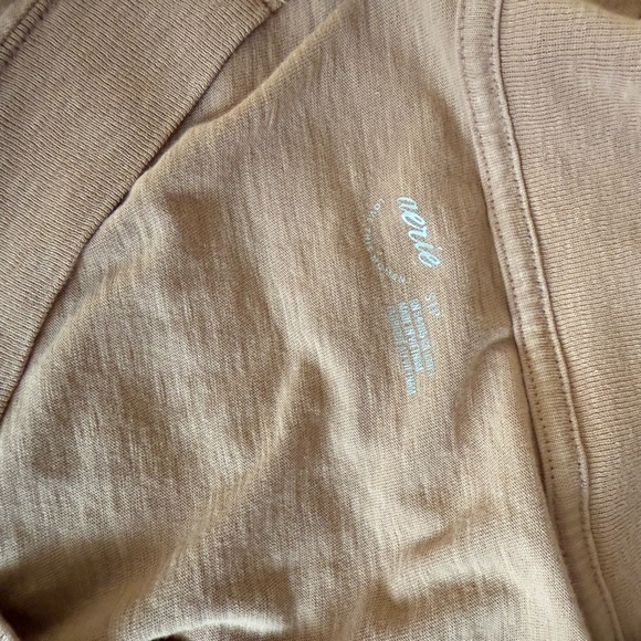 Aerie Tan Beige Oversized V-Neck Tee - Picture 3 of 3